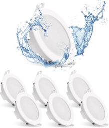 Aigostar Ip65 Bathroom Lights, 4.8W 560Lm Led Recessed Ceiling Lights 6500K, Pack Of 6 - thumbnail 1