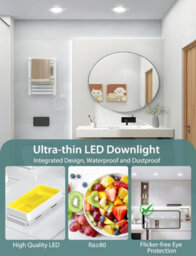Aigostar Ip65 Bathroom Lights, 4.8W 560Lm Led Recessed Ceiling Lights 6500K, Pack Of 6 - thumbnail 6