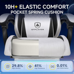 Gtplayer Gaming Chair Fabric, High Back Computer Chairs With Footrest For Adults, Ergonomic Pc Chair For Home Office, Grey - thumbnail 9