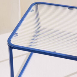 Sweeek - Set Of 2 Nesting Tables Metal And Ribbed Glass Blue And Green - Tano - thumbnail 7