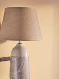 Orsina Contemporary White Ceramic Table Lamp, Elegant Bed Table Lmap, Easily Maintained Lamp For Livingroom Table - thumbnail 4