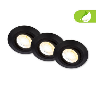 Briloner Black Set Of 3 Led Recessed Lights Downlights 90mm Dimmable Cct 4.9W Spotlights - image 1