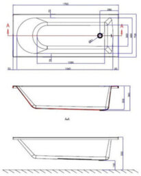 Affine Bathroom Suite 1700mm Single Ended Bath Screen Toilet Basin Vanity Taps Shower - thumbnail 9