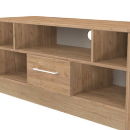 Gloucester 1 Drawer Open Tv Unit In Gold Craft Oak (Ready Assembled) - thumbnail 5