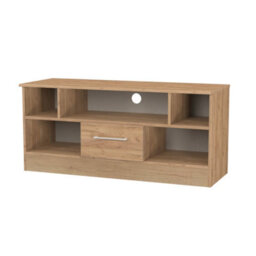 Gloucester 1 Drawer Open Tv Unit In Gold Craft Oak (Ready Assembled) - thumbnail 4