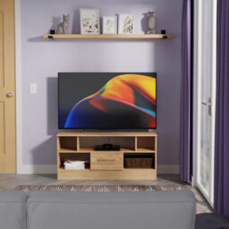 Gloucester 1 Drawer Open Tv Unit In Gold Craft Oak (Ready Assembled) - thumbnail 1