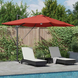 Berkfield Modern Cantilever Roma Parasol Red, Black 352 X 251 X 265 Cm - thumbnail 2