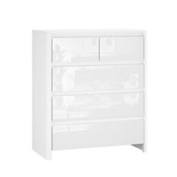 Ardenza High Gloss Chest of 5 Drawers Bedroom Storage Furniture Unit - thumbnail 4