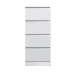 Fwstyle Carlton White 4 Drawer Chest (H) 99Cm (W) 40Cm (D) 40Cm - thumbnail 4