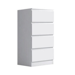 Fwstyle Carlton White 4 Drawer Chest (H) 99Cm (W) 40Cm (D) 40Cm - thumbnail 5