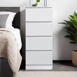 Fwstyle Carlton White 4 Drawer Chest (H) 99Cm (W) 40Cm (D) 40Cm - thumbnail 2