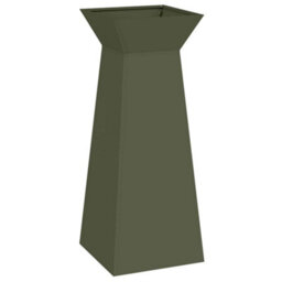 Berkfield Modern Garden Pillar Planter With Bowl Olive Green 40X40X100 Cm Steel