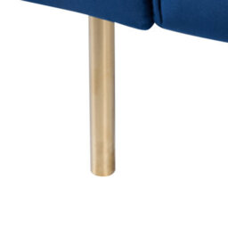 Beliani Sofa Bed 3 Seater Visnes Velvet Navy Blue - thumbnail 7