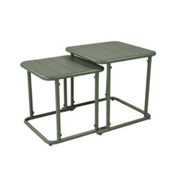 Sweeek - Square Outdoor Nesting Table In Steel Khaki Green 45X45X45 Cm - Amelia - thumbnail 2