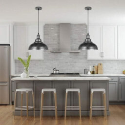 3 Pack Of Ceiling Pendant Light Fixture With 95Cm Adjustable Cable, Vintage 29Cm Curvy Metal Shade E27 Base Hanging Lighting - thumbnail 3