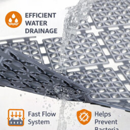 Non Slip Bath Mat For Bathroom & Bathtub, Large Shower Mat With Strong Suction Cups, Quick Drain Anti Slip Design - thumbnail 4