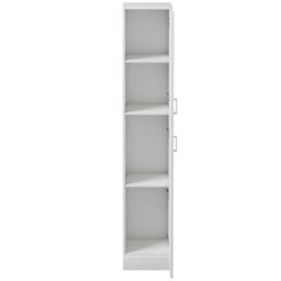Aveli Bathroom Tall Unit Cabinet White Gloss Soft Close Door Floor Standing Modern - thumbnail 4