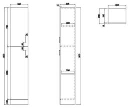 Aveli Bathroom Tall Unit Cabinet White Gloss Soft Close Door Floor Standing Modern - thumbnail 5