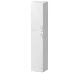 Aveli Bathroom Tall Unit Cabinet White Gloss Soft Close Door Floor Standing Modern - thumbnail 3