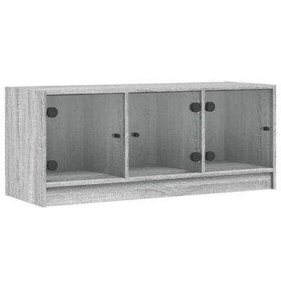 Berkfield Classic Tv Cabinet With Glass Doors Grey Sonoma 102X37X42 Cm - image 1