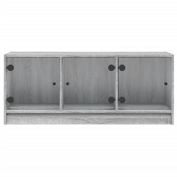 Berkfield Classic Tv Cabinet With Glass Doors Grey Sonoma 102X37X42 Cm - thumbnail 6