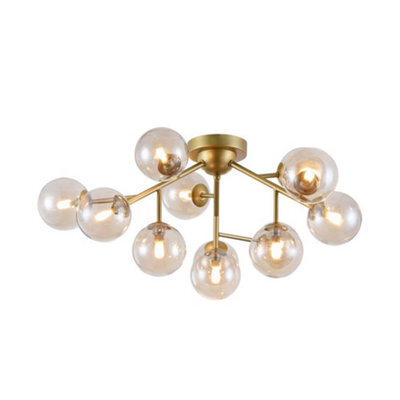 Luminosa Lighting Luminosa Dallas Semi Flush Ceiling Lamp Gold, 12 Light, G9 - image 1