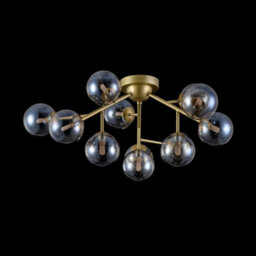 Luminosa Lighting Luminosa Dallas Semi Flush Ceiling Lamp Gold, 12 Light, G9 - thumbnail 3
