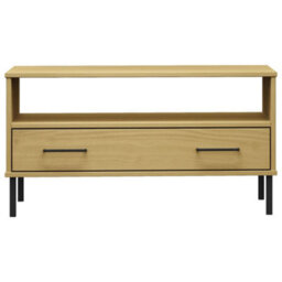 Walplus Coffee Table With Metal Legs Brown 85X50X45Cm Solid Wood Oslo - thumbnail 4
