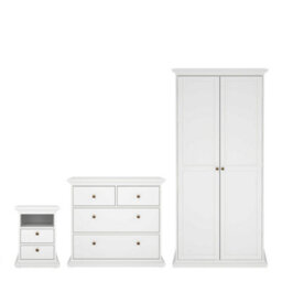 Wyld Haus Osaka 3-Piece Farmhouse Bedroom Set In White Wood - thumbnail 2