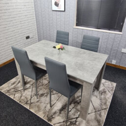 Kosy Koala Dining Table And 4 Chairs Set - Stone Grey Effect Table With 4 Grey Chairs Dining Set - thumbnail 6