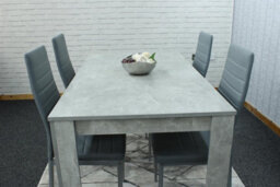 Kosy Koala Dining Table And 4 Chairs Set - Stone Grey Effect Table With 4 Grey Chairs Dining Set - thumbnail 1