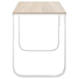 Berkfield Computer Desk White And Oak 110X60X73 Cm Engineered Wood - thumbnail 4