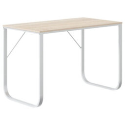 Berkfield Computer Desk White And Oak 110X60X73 Cm Engineered Wood - thumbnail 2