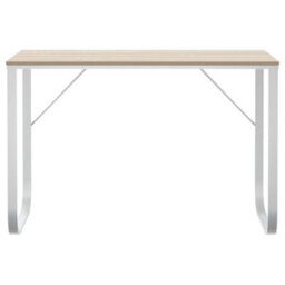 Berkfield Computer Desk White And Oak 110X60X73 Cm Engineered Wood - thumbnail 3