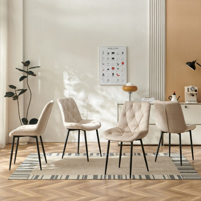 Sonara Set Of 4 Modern Velvet Dining Chairs With Ergonomic Upholstered Seats And X-Shaped Metal Legs - image 1