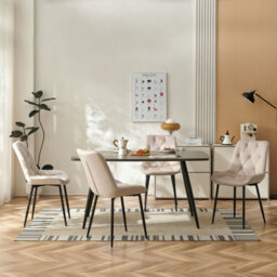 Sonara Set Of 4 Modern Velvet Dining Chairs With Ergonomic Upholstered Seats And X-Shaped Metal Legs - thumbnail 8