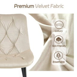 Sonara Set Of 4 Modern Velvet Dining Chairs With Ergonomic Upholstered Seats And X-Shaped Metal Legs - thumbnail 3