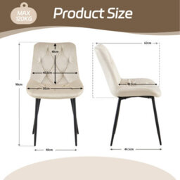 Sonara Set Of 4 Modern Velvet Dining Chairs With Ergonomic Upholstered Seats And X-Shaped Metal Legs - thumbnail 2