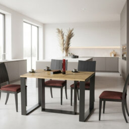 Borys Modern Extendable Dining Table 130 And 210X80 Cm Artisan Oak Finish With Sturdy Black Legs - thumbnail 2