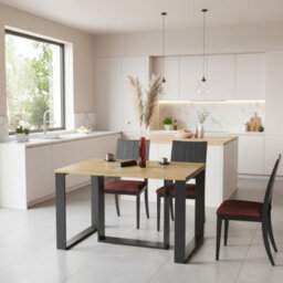 Borys Modern Extendable Dining Table 130 And 210X80 Cm Artisan Oak Finish With Sturdy Black Legs - thumbnail 1