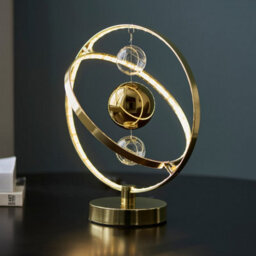 Luminosa Lighting Luminosa Muni Complete Table Lamp, Gold Effect Plate With, Gold Glass - thumbnail 2