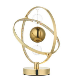 Luminosa Lighting Luminosa Muni Complete Table Lamp, Gold Effect Plate With, Gold Glass - thumbnail 6