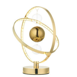 Luminosa Lighting Luminosa Muni Complete Table Lamp, Gold Effect Plate With, Gold Glass