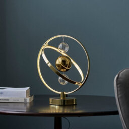 Luminosa Lighting Luminosa Muni Complete Table Lamp, Gold Effect Plate With, Gold Glass - thumbnail 5