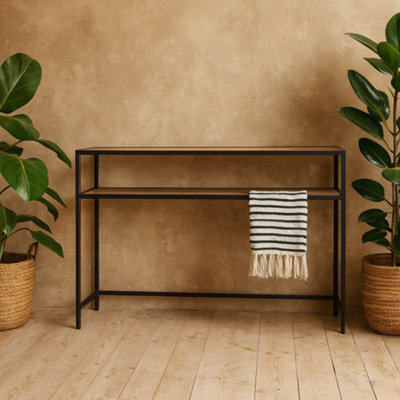 Wyld Haus El Paso Black Metal And Wild Oak Veneer Console Table - image 1