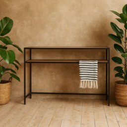 Wyld Haus El Paso Black Metal And Wild Oak Veneer Console Table - thumbnail 1
