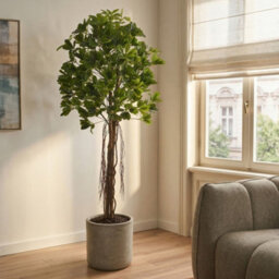 Wyld And Coco 175Cm Lifelike Potted Umbrella Tree Artificial Plant, Indoor Greenery, No Assembly - thumbnail 2