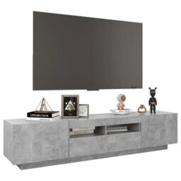 Berkfield Tv Cabinet With Led Lights Concrete Grey 180X35X40 Cm - thumbnail 6