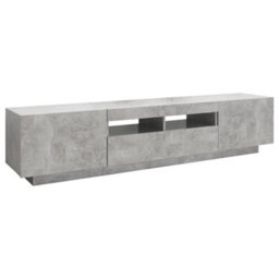 Berkfield Tv Cabinet With Led Lights Concrete Grey 180X35X40 Cm - thumbnail 7