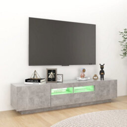 Berkfield Tv Cabinet With Led Lights Concrete Grey 180X35X40 Cm - thumbnail 3